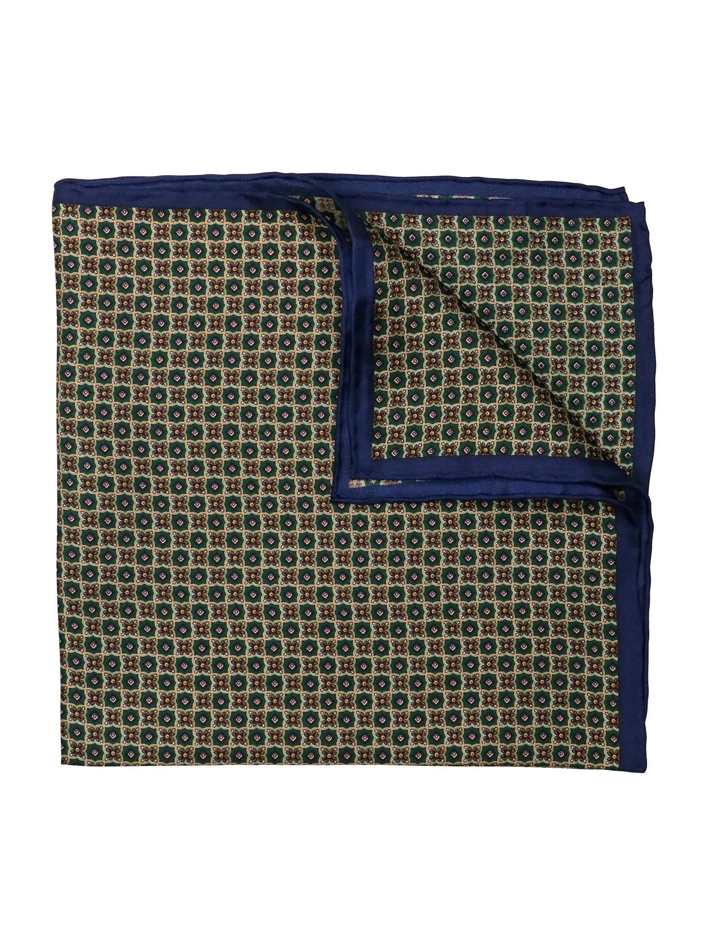 Heritage House 37789 Pocket Square - Neat - Teal/Green/Brown