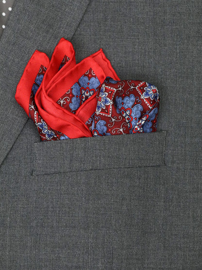 Heritage House 37790 Pocket Square - Neat - Blue/Grey/Red