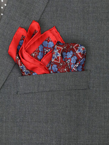 Image of Heritage House 37790 Pocket Square - Neat - Blue/Grey/Red