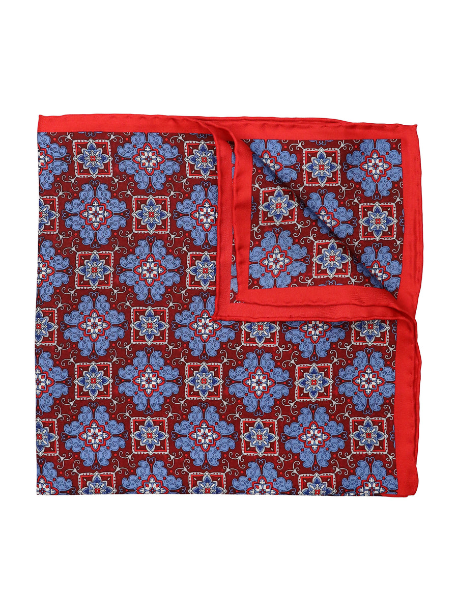 Heritage House 37790 Pocket Square - Neat - Blue/Grey/Red