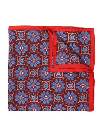 Image of Heritage House 37790 Pocket Square - Neat - Blue/Grey/Red