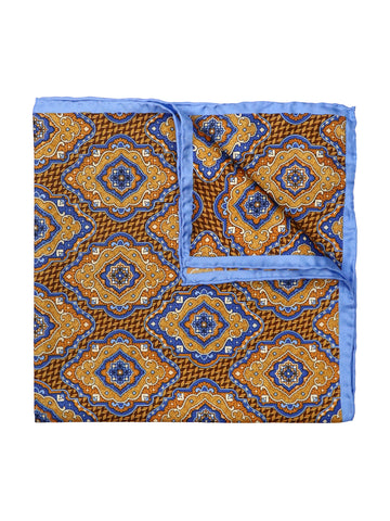 Image of Heritage House 37791 Pocket Square - Neat - Orange/Blue/Sky