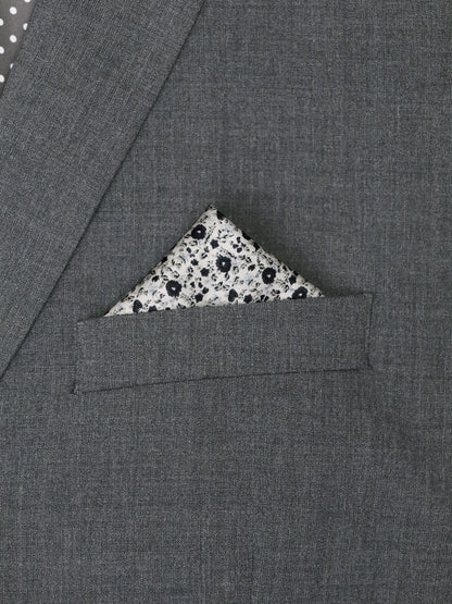 Heritage House 37795 Pocket Square - Neat - Black/Silver