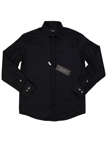 Image of Heritage House 37848 Boy's Dress Shirt - Tonal Basketweave - Black