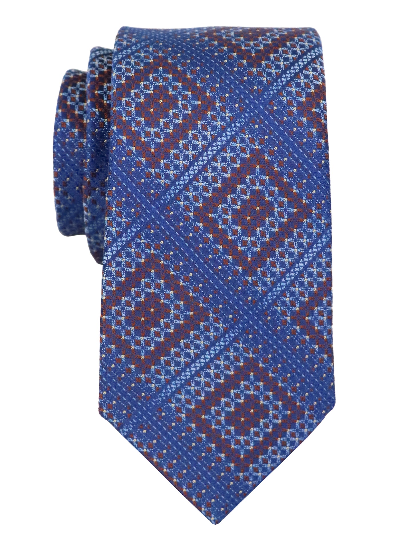 T.O. 37922 Boy's Tie - Plaid - Navy/Umber