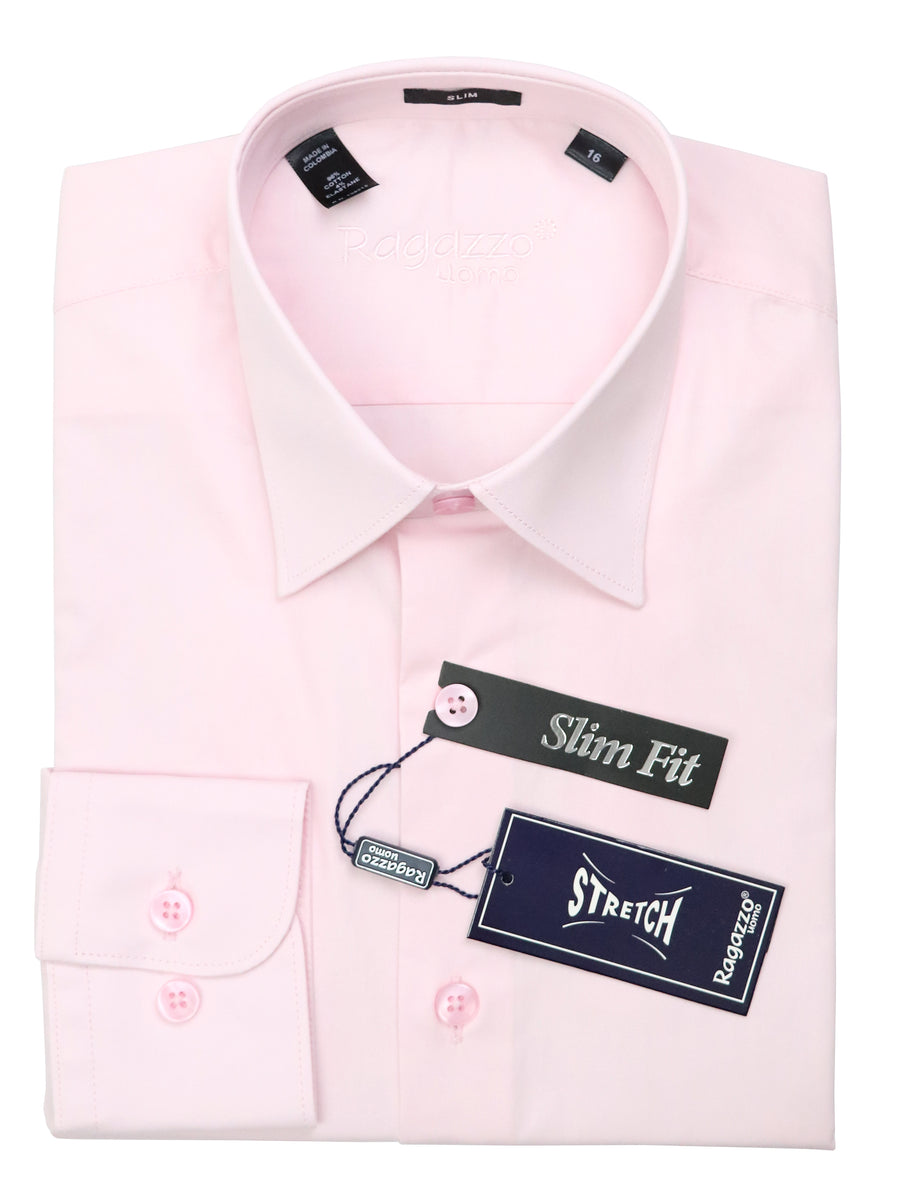 Ragazzo 37940 Boy's Dress Shirt - Stretch - Light Pink