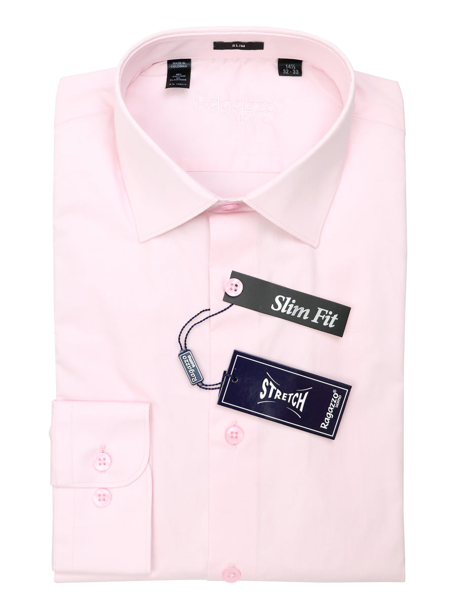 Ragazzo 37976 Young Men's Dress Shirt - Stretch - Light Pink