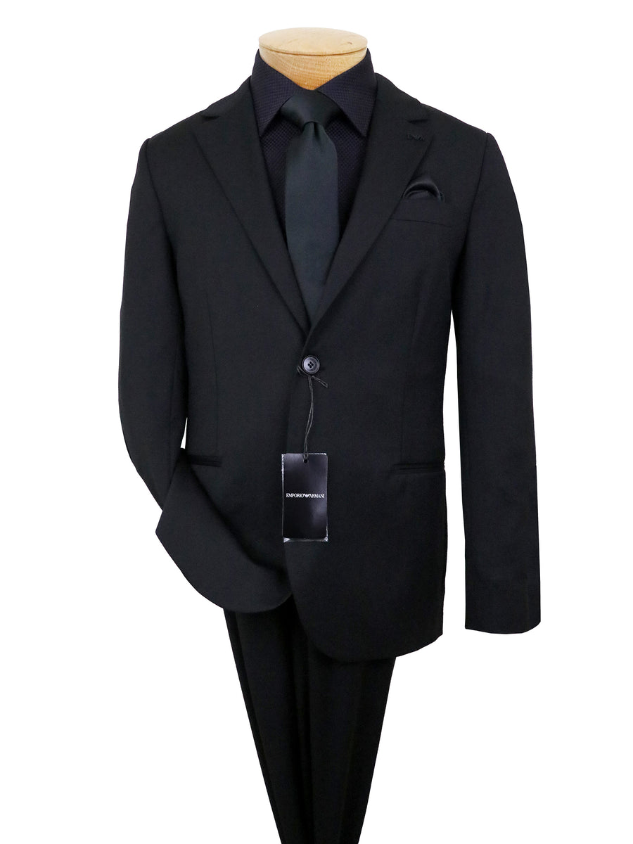 Emporio Armani 38059 Boy's Suit - Solid - Black