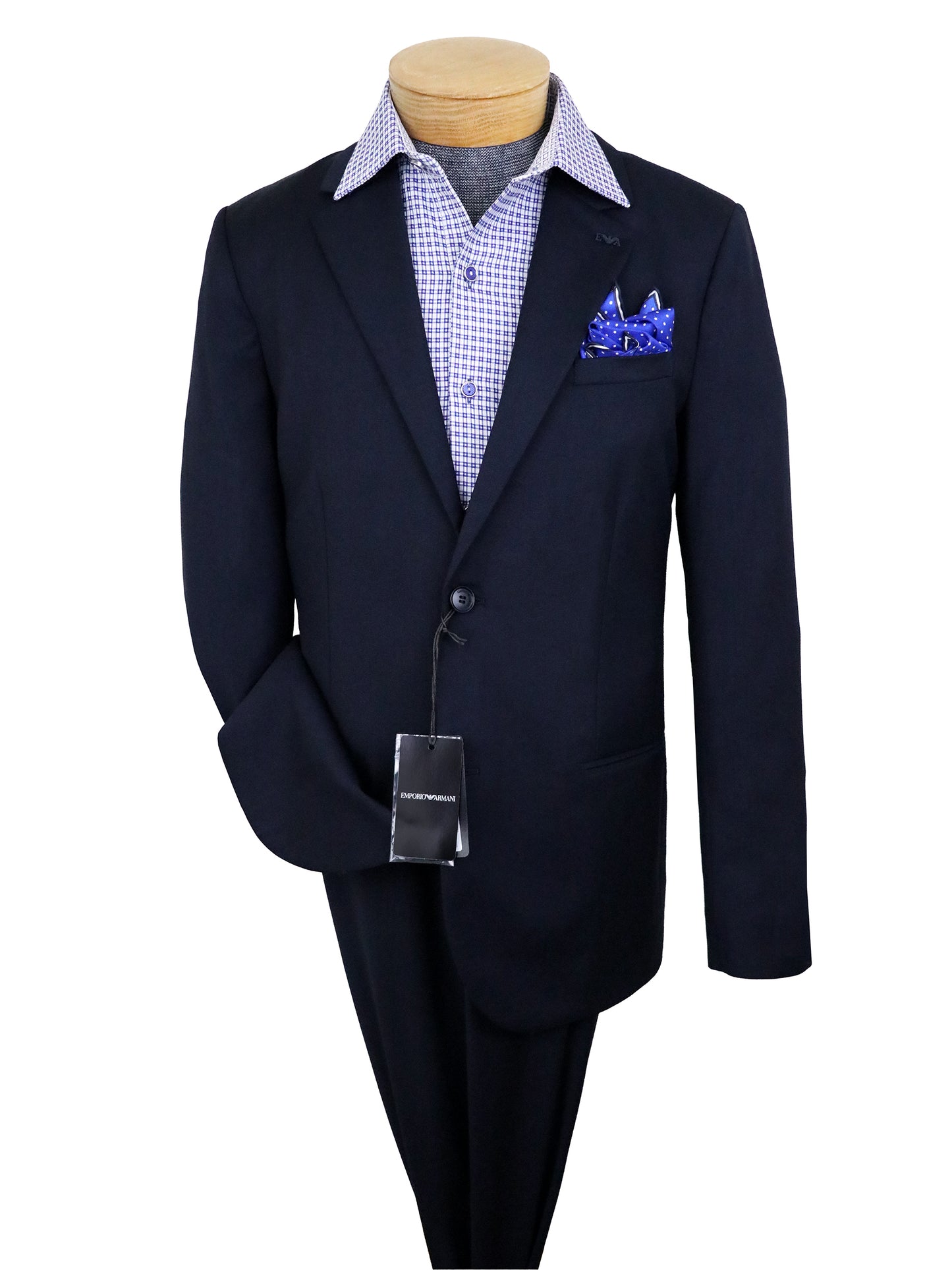 Emporio Armani 38066 Boy's Suit - Solid - Navy