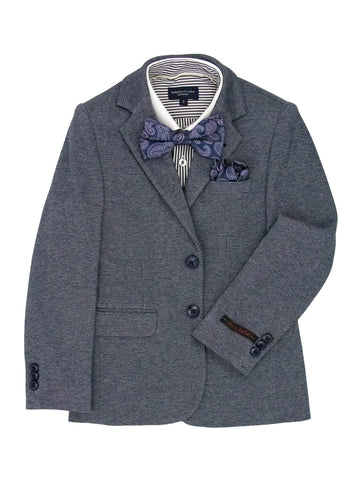 Image of Leo & Zachary 38114 Boy's Suit Separate Jacket - Basket Weave - Azzure