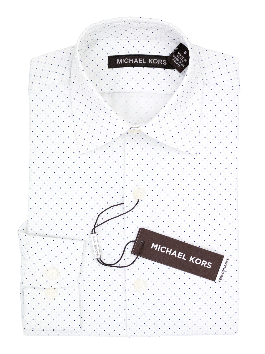 Michael Kors 38357 Boy's Dress Shirt - Dot - White