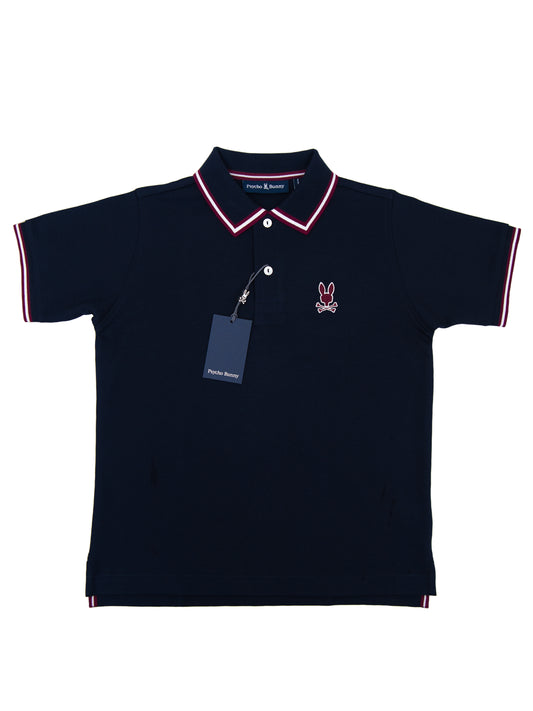 Psycho Bunny 36849 Boy's Short Sleeve Pique Polo - Navy