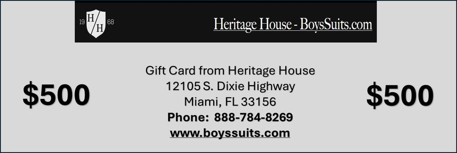 Heritage House - The Boy's Suit Source - Gift Card