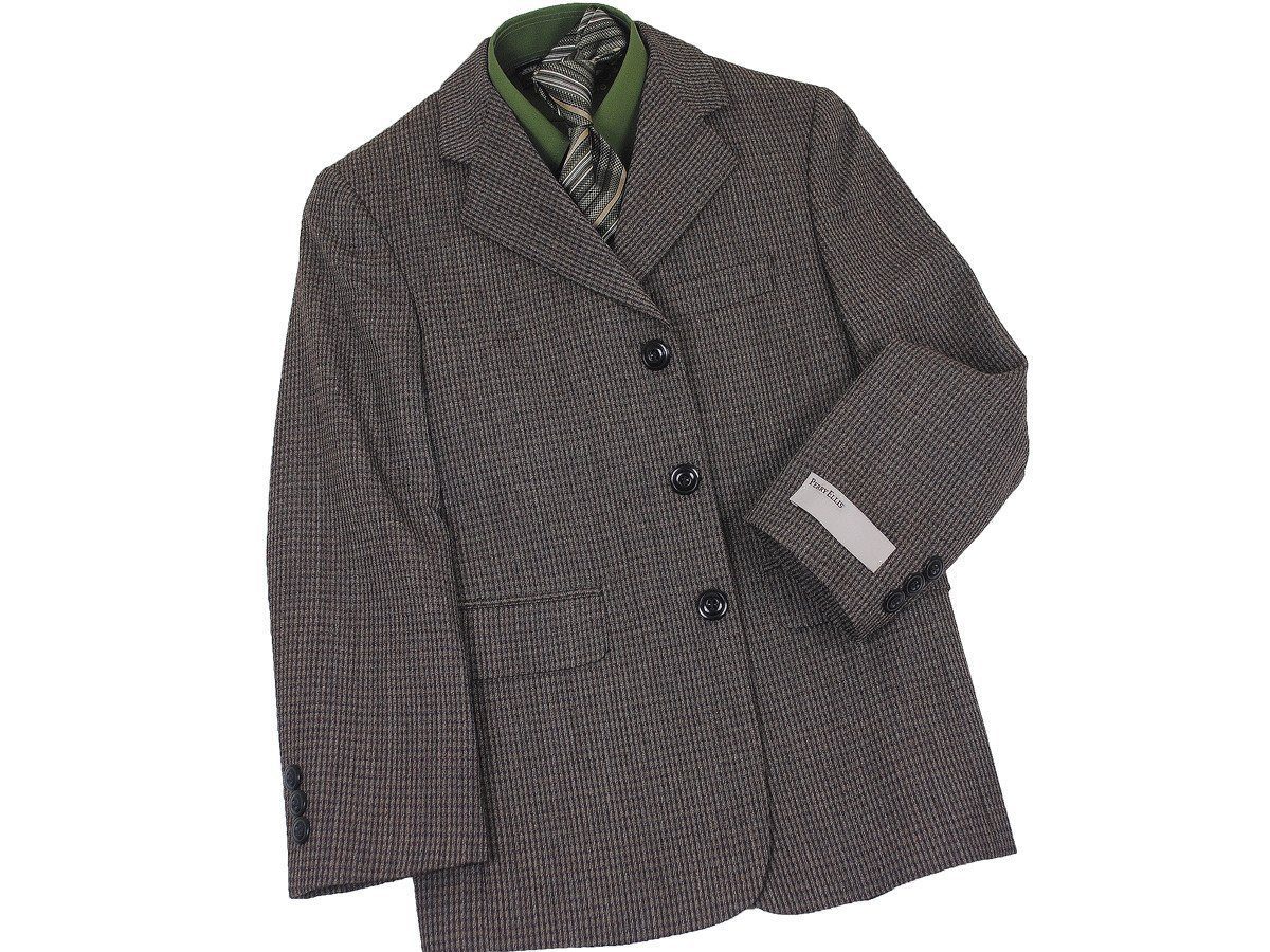 Perry Ellis 1491 Boy's Sport Coat - Mini-check - Brown