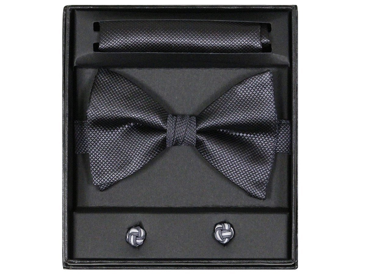 Boy's Bow Tie Box Set 14923 Charcoal Boys Bow Tie Giorgio Bissoni 