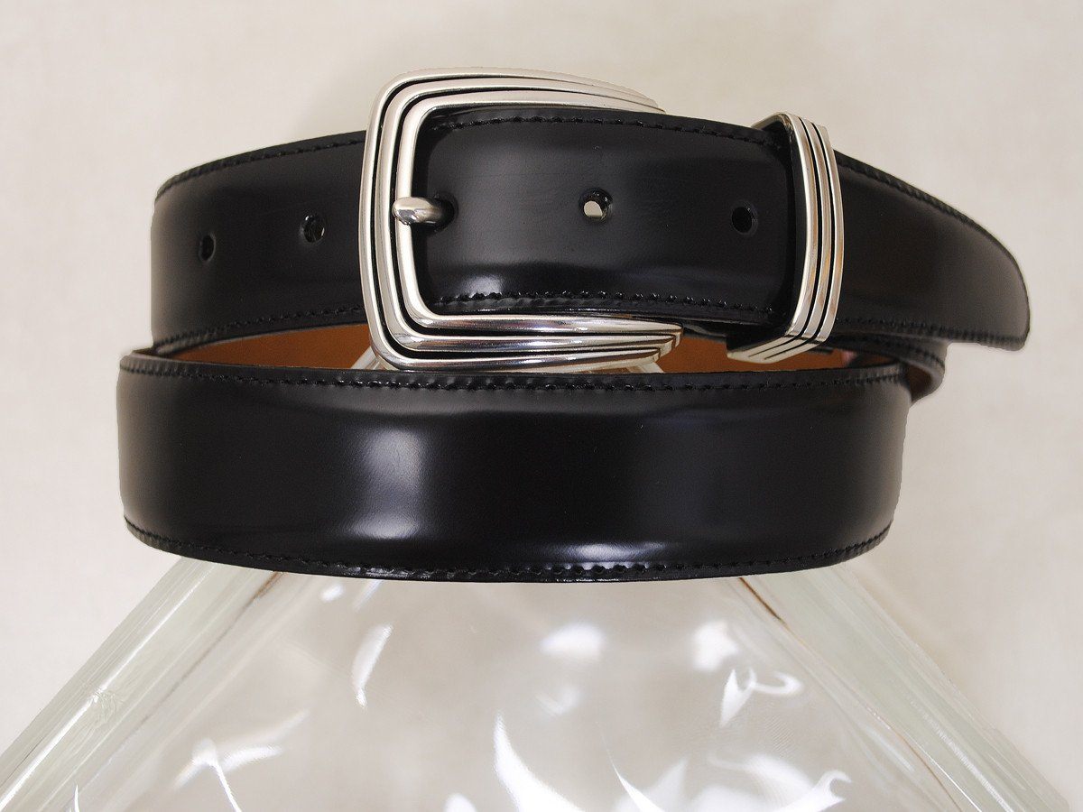 Brighton 15721 Imported Italian calfskin Boy's Belt - Smooth leather finish - Black, Brush Off Finish