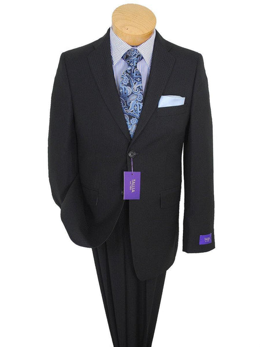 Tallia Purple 16177 80% Wool/ 20% Polyester Boy's Suit - Tonal Stripe - Black