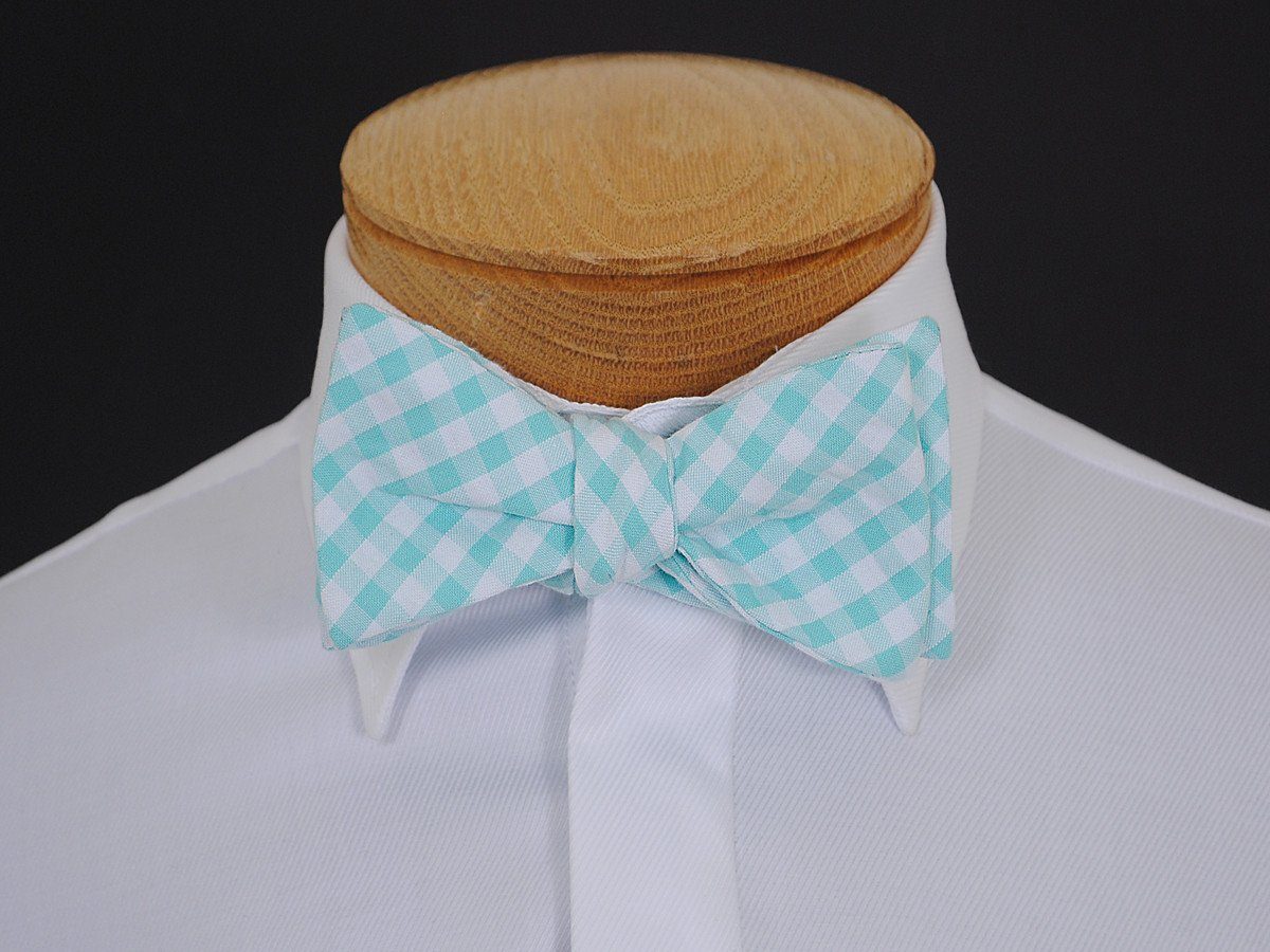 Boy's Bow Tie 16607 Aqua/White Check