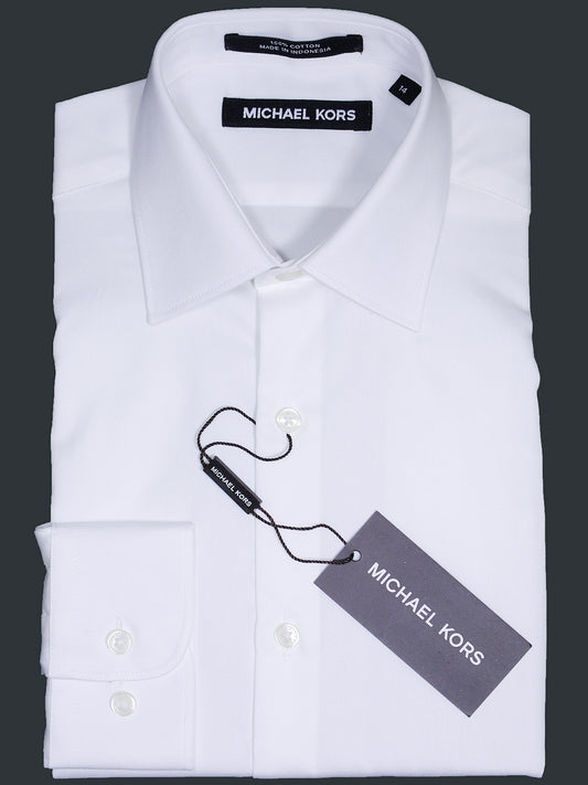 Michael Kors 17100 Boy's Dress Shirt - Solid Broadcloth - White