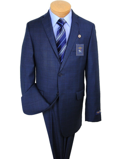 Hart Schaffner Marx 17579 Blue Boy's Suit - Glen Plaid - 100% Tropical Worsted Wool - Lined Boys Suit Hart Schaffner Marx 