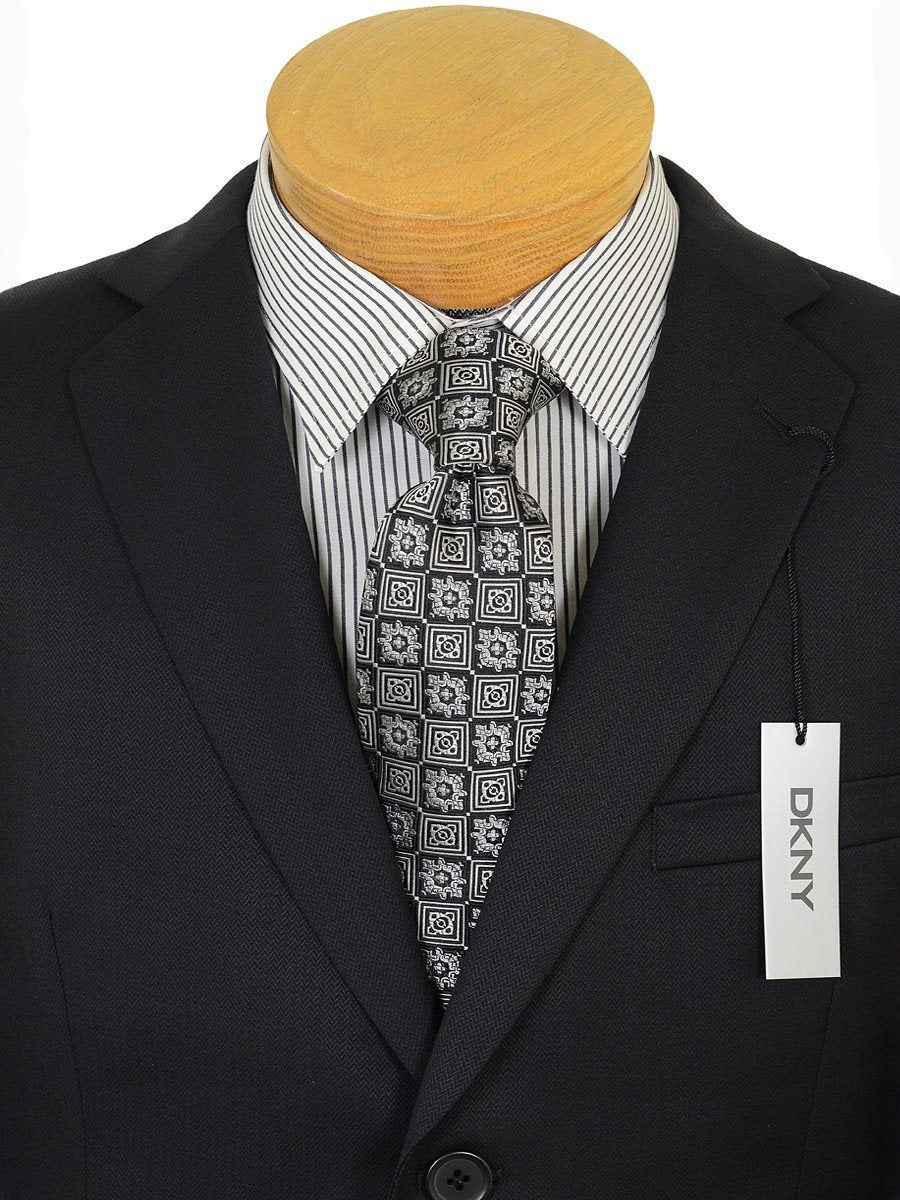 DKNY 17697 Black Boy's Suit - Tonal Herringbone - 100% Tropical Worsted Wool - Lined from Boys Suit DKNY 