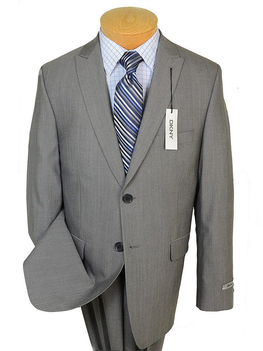 DKNY 19074 100% Wool Boy's 2-Piece Suit - Sharkskin - 2-Button Single Breasted Jacket, Plain Front Pant Boys Suit DKNY 