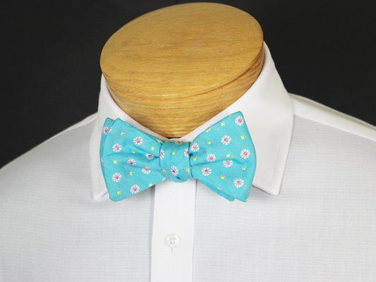 Boy's Bow Tie 19247 Teal/Pink/Yellow Neat Boys Bow Tie High Cotton 