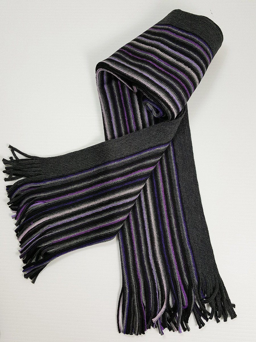 Young Men's Scarf 20936 Grey/Purple/Black Young Mens Scarf Bruno Piattelli 