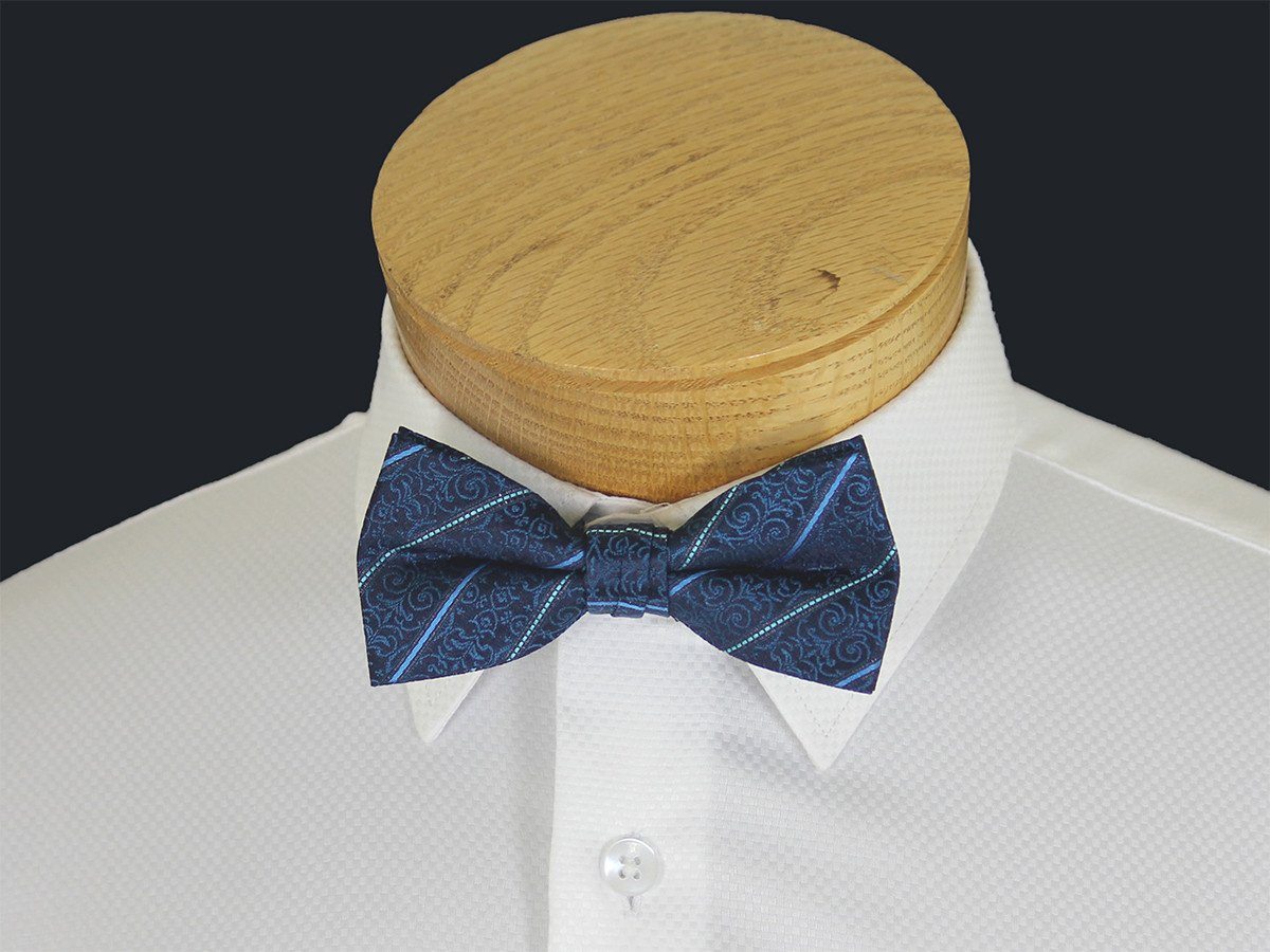 Boy's Bow Tie 21126 Blue Stripe Boys Bow Tie Heritage House 