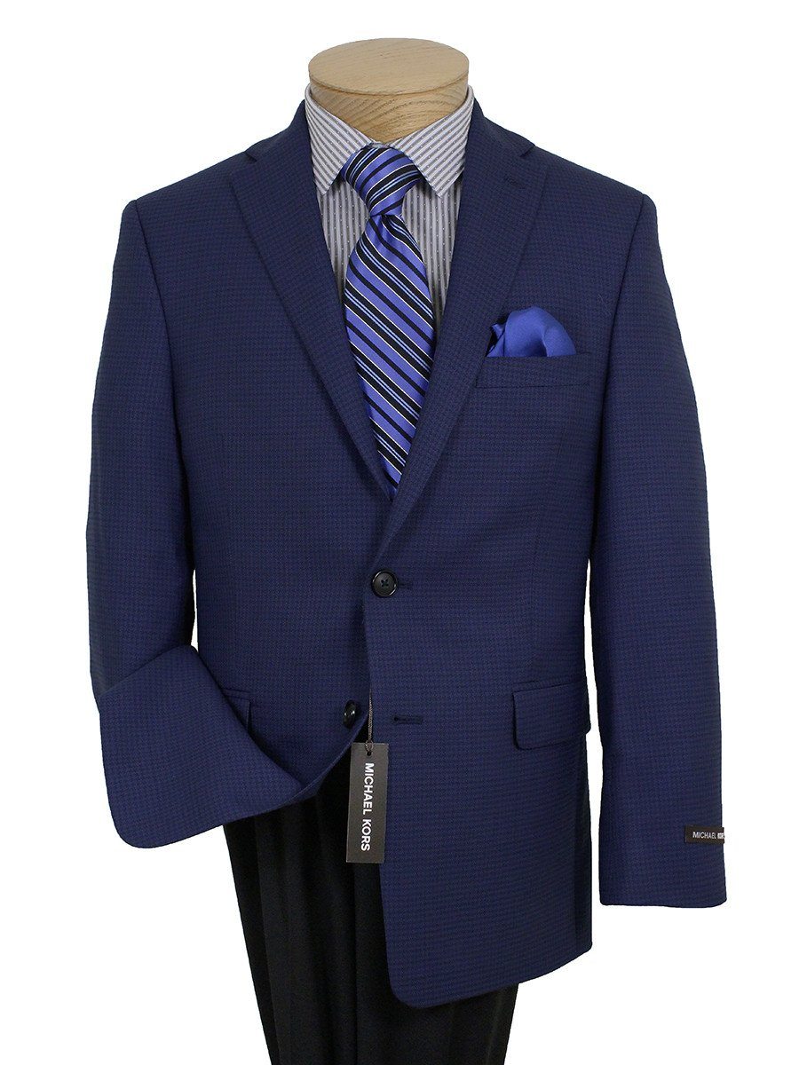 Boy's Sport Coat 21655 Blue Houndstooth Boys Sport Coat Michael Kors 