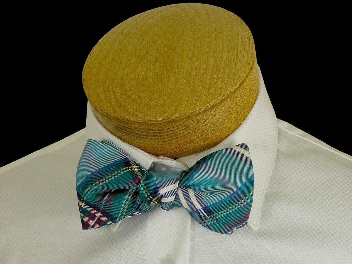 Boy's Bow Tie 23575 Teal Plaid Boys Bow Tie High Cotton 