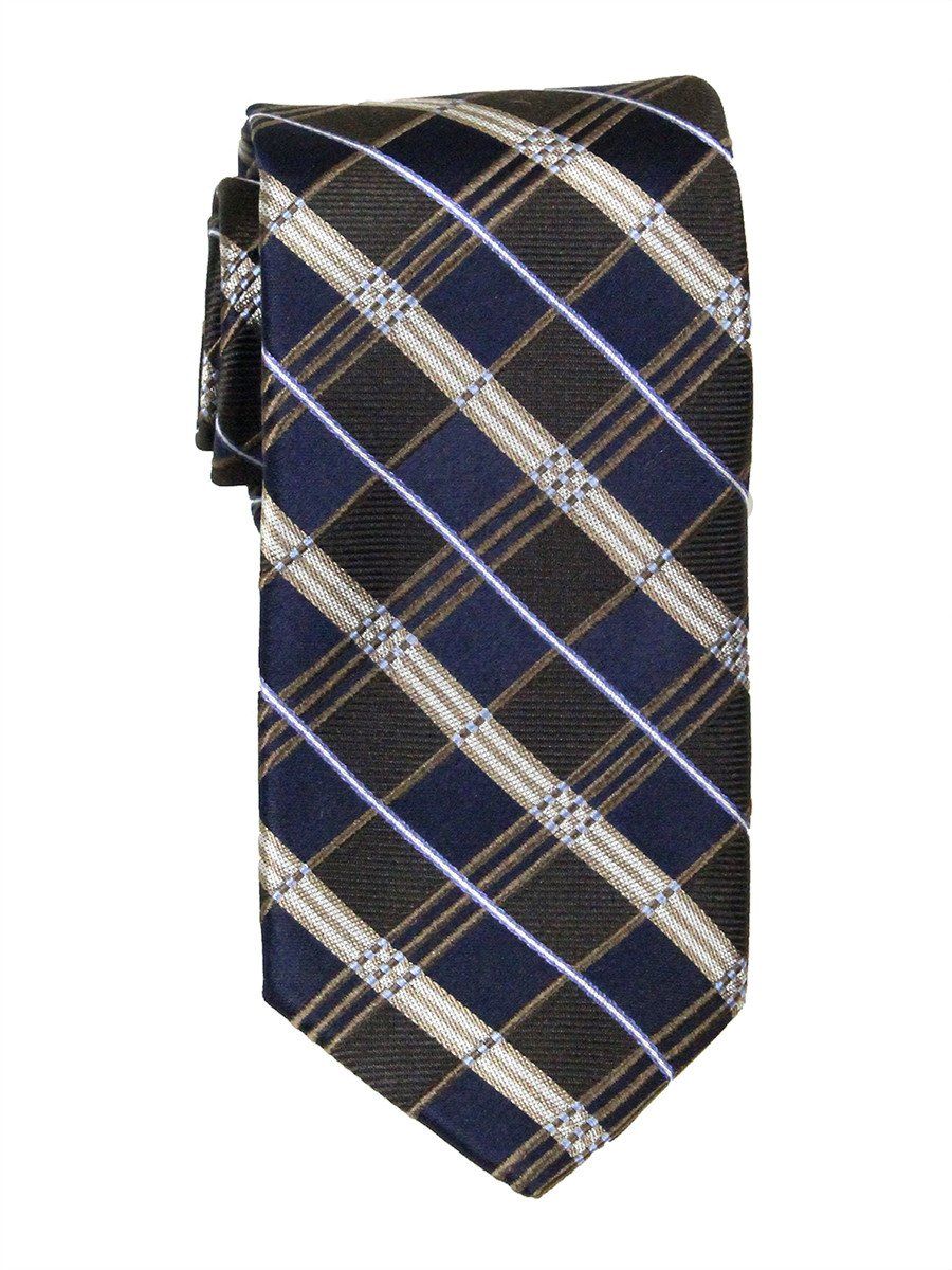 Heritage House 23727 100% Woven Silk Boy's Tie - Plaid - Navy/Khaki Boys Tie Heritage House 