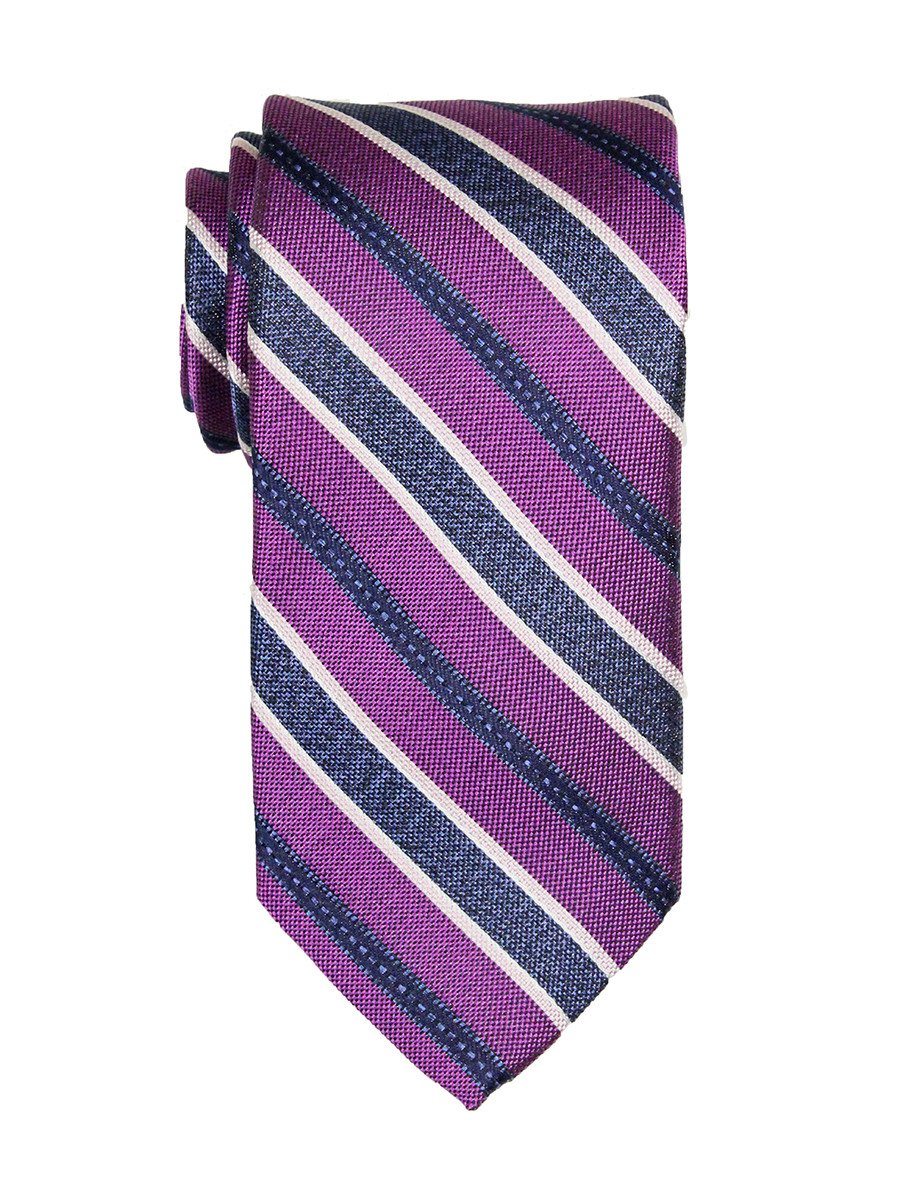 Heritage House 23776 100% Woven Silk Boy's Tie - Stripe - Magenta/Navy Boys Tie Heritage House 