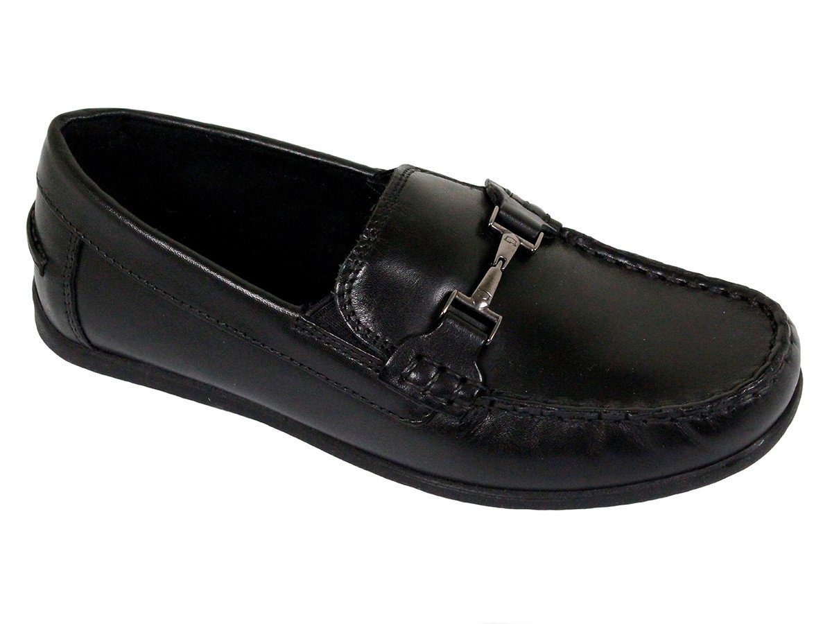 Florsheim 23863 Leather Boy's Shoe - Driving Bit Loafer - Black Boys Shoes Florsheim 