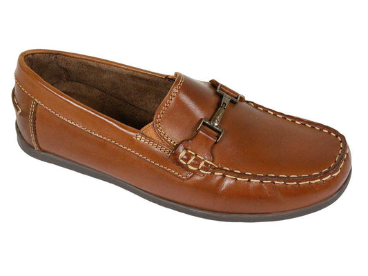 Florsheim 23876 Leather Boy's Shoe - Driving Bit Loafer - Saddle Tan Boys Shoes Florsheim 