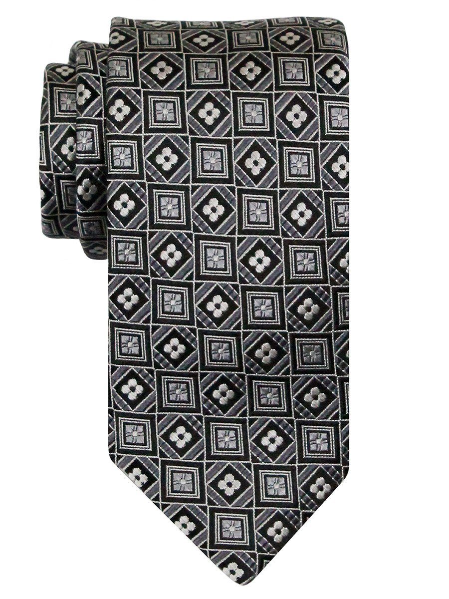 Heritage House 24492 100% Silk Boy's Tie - Geometric Squares - Silver Boys Tie Heritage House 