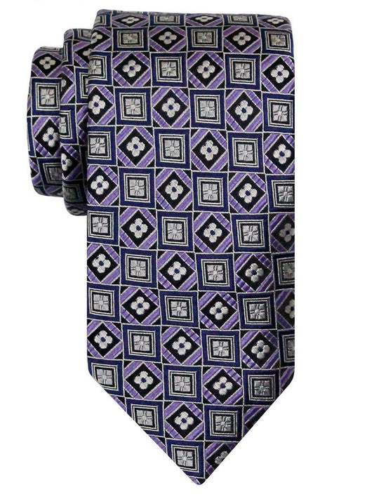 Heritage House 24498 100% Silk Boy's Tie - Geometric Squares - Purple Boys Tie Heritage House 