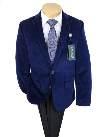 Image of Lauren Ralph Lauren 25281 Boy's Sport Coat-Navy Velvet Boys Sport Coat Lauren 