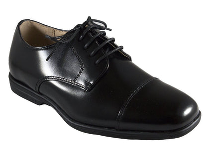 Florsheim 25586 Lace-Up Boy's Shoe - Cap Toe- Oxford- Black Boys Shoes Florsheim 