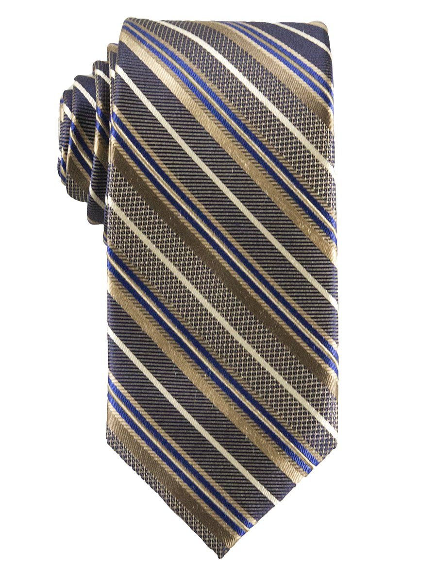 Heritage House 25810 100% Silk Boy's Tie - Stripe - Khaki/Blue Boys Tie Heritage House 