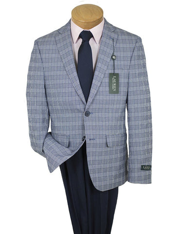 Image of Lauren Ralph Lauren Boy's Sport Coat 26122 Blue/White Plaid Boys Sport Coat Lauren 