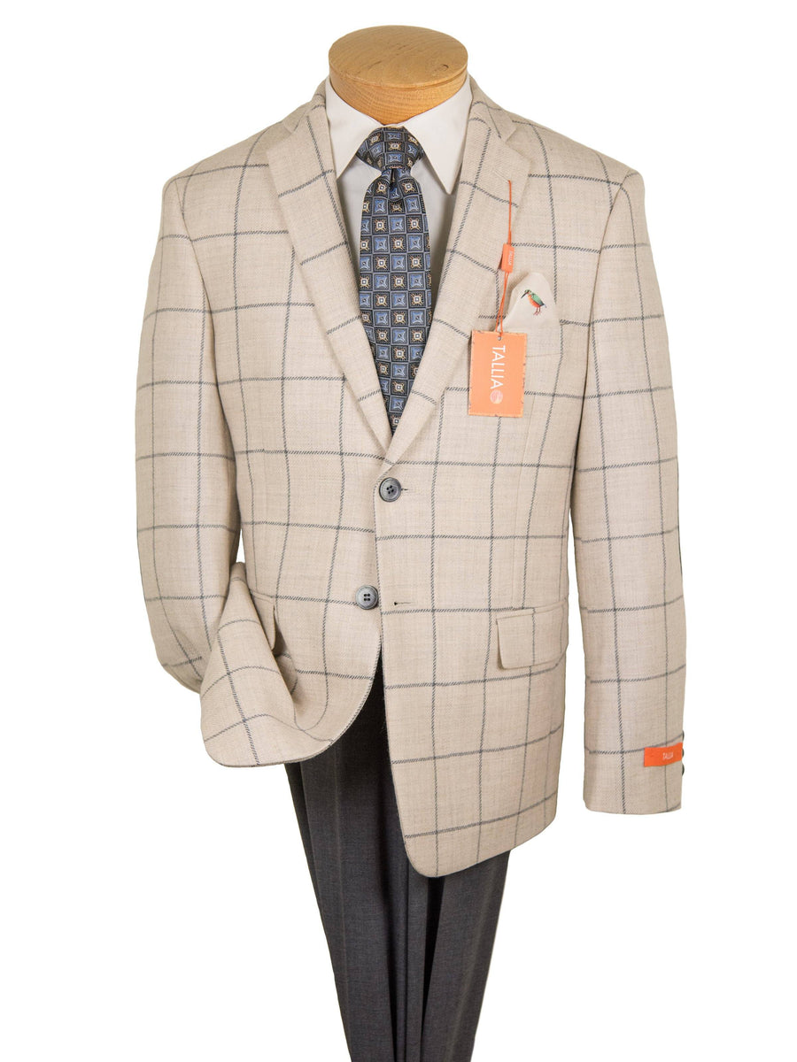 Tallia Boy's Sport Coat 27308 Oatmeal/Grey Plaid Boys Sport Coat Tallia 