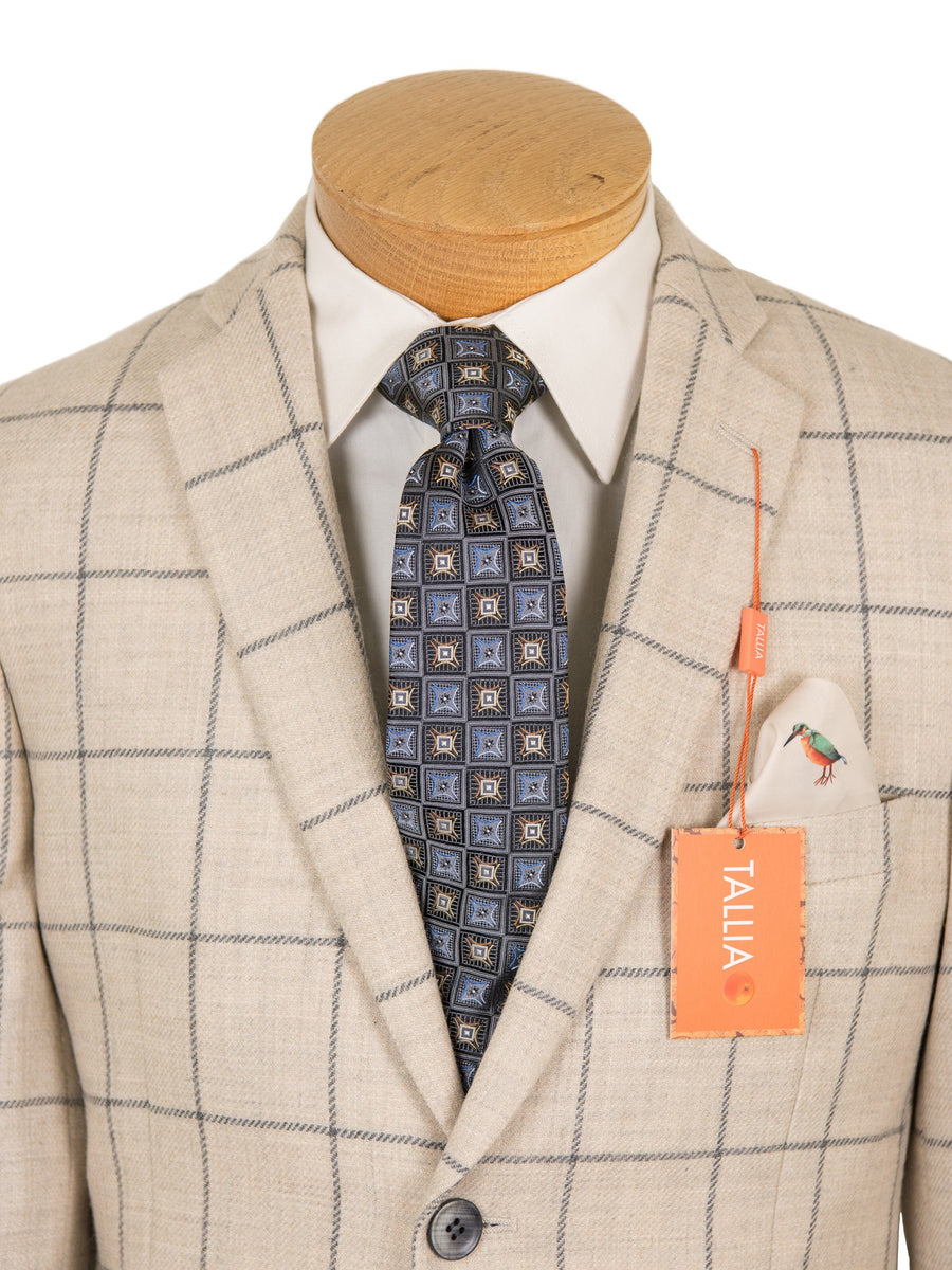 Tallia Boy's Sport Coat 27308 Oatmeal/Grey Plaid Boys Sport Coat Tallia 