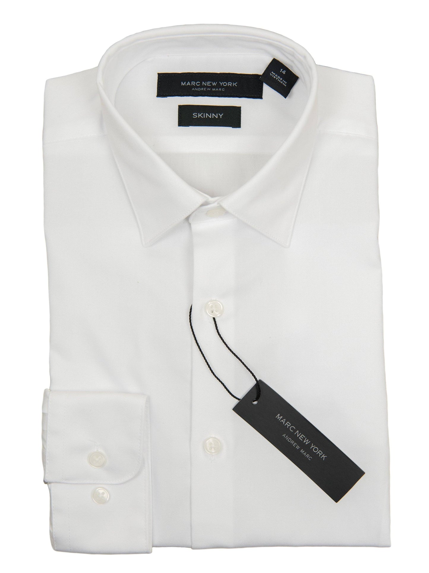 Andrew Marc 27363 Boy's Dress Shirt-White-Skinny Fit-Solid Boys Dress Shirt Andrew Marc 