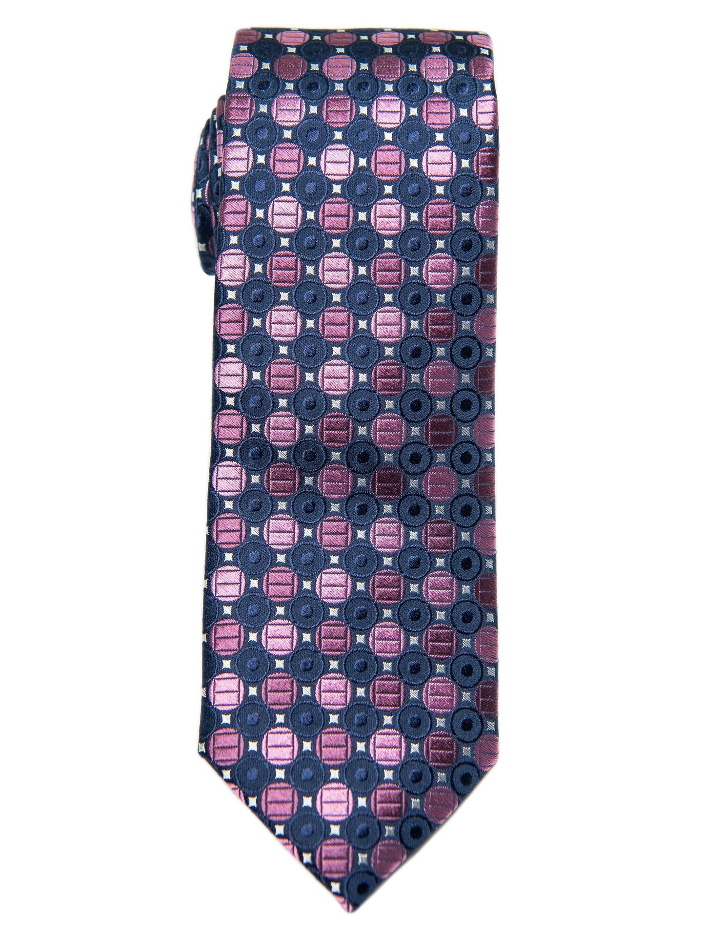 Boy's Tie 28447 Neat Pattern-Navy/Purple Boys Tie Heritage House 