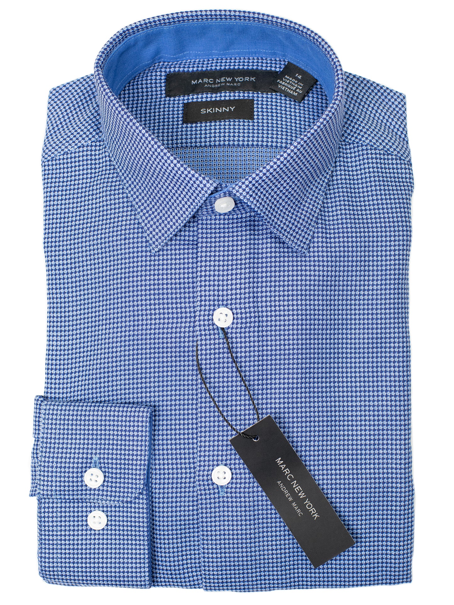 Andrew Marc 29282 Boy's Dress Shirt - Skinny Fit - Neat- Blue