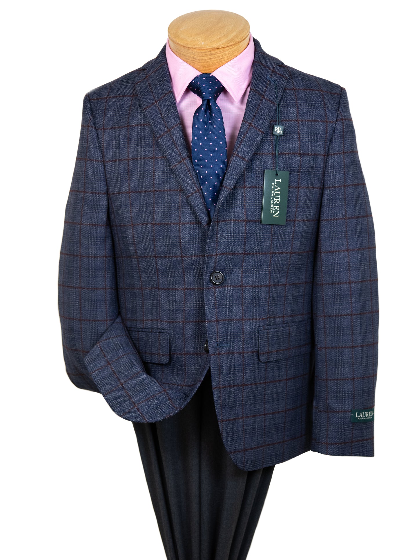 Lauren Ralph Lauren 29570 Boy's Sport Coat  - Plaid - Navy/Wine