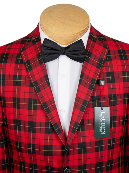 Lauren Ralph Lauren 29617 Boy's Sport Coat  - Plaid - Red/Black