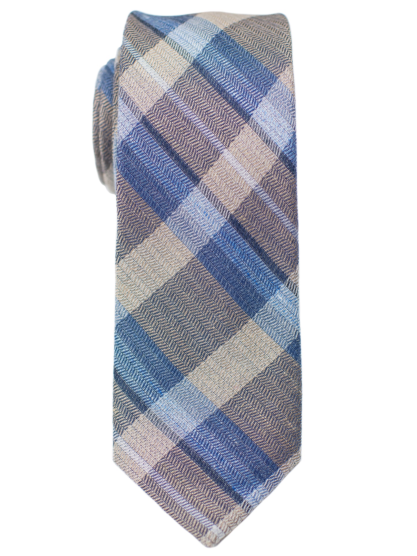 Heritage House 30683 Boy's Tie - Plaid- Tan/Blue