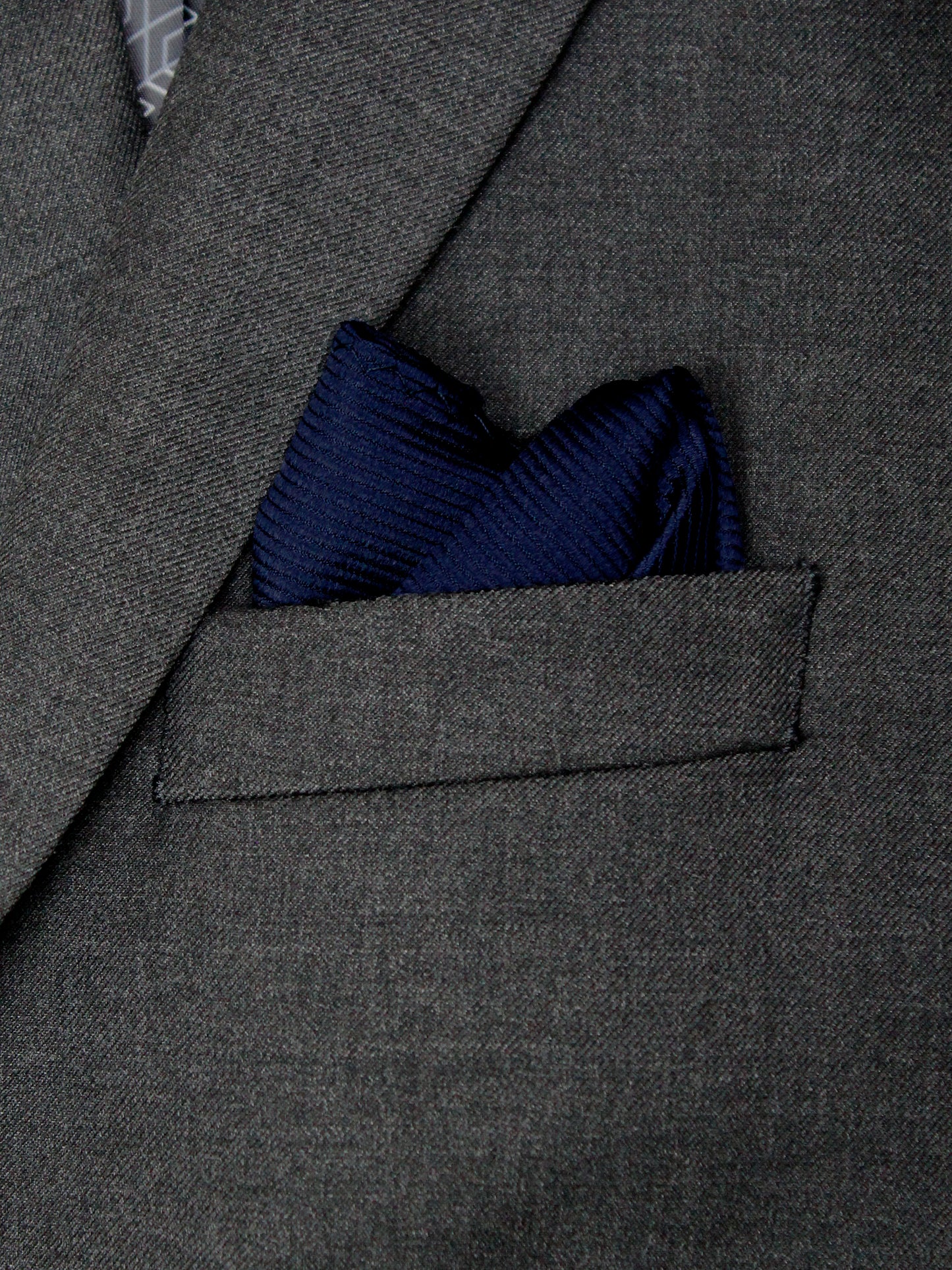 Heritage House Pocket Square 30751PS - Tonal Stripe - Navy